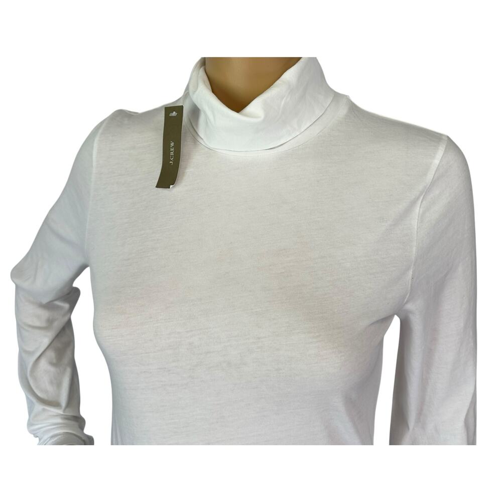 NWT J. Crew Tissue Turtleneck Top White Long Sleeve Lightweight Classic Size S - Picture 9 of 13